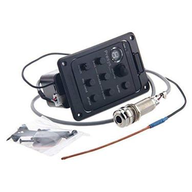 Imagem de RiToEasysports Pré -amplificador de Guitarra, EQ Tuner Piezo Pickup Acessórios de Guitarra Batidas Acessórios de Peças para Baixo (Preto)