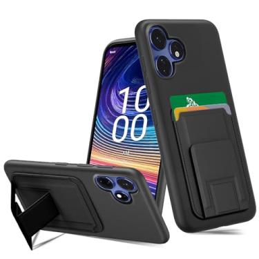 Imagem de Capa de telefone compatível com Boost Mobile Celero 5G + Plus 2024 (3ª versão), porta-cartões dobrável/compartimentos com suporte, carteira, capa protetora de silicone TPU para Boost Mobile Celero5G+