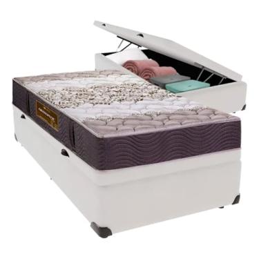 Imagem de Baú Solteirão 96 + Colchão Orthopedic Plus 25 Cm Alt. (Courino Marrom)