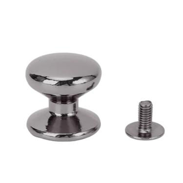 Imagem de Fockety 20 Conjuntos de Rebite e Parafuso, Botão de Cabeça Redonda de 15 Mm Rebite de 6 Mm para Parafusos de Ferro Cruzado para a Gaveta Artesanato de Couro (Prata Preto)