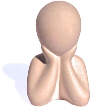 Imagem de Estátua Decorativa Família Filho(a) 6cm Em Cimento Artesanal Palha