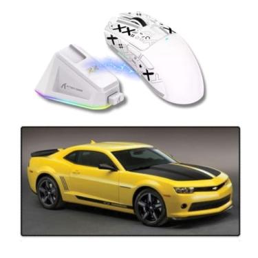 Imagem de Kit Mouse Gamer Attack Shark X11 Branco 22000DPI + Mousepad 70x35cm Camaro