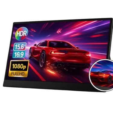 Imagem de AlverSun Monitor Gamer Portátil 15.6'' 1080P FHD 60Hz IPS Ultra-Slim - Extensor de Tela para Notebook, Compatível Com MacBook com Thunderbolt, Não Precisa Instalar Aplicativos, Trabalho e Jogos