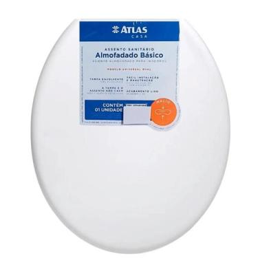 Imagem de Assento Almofadado Atlas Primafer Oval Branco Liso Banheiro