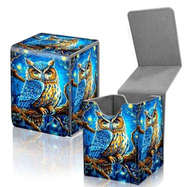 Imagem de BREIDMKFM Caixa de baralho para MTG Commander, caixa de armazenamento de cartões comporta mais de 100 mangas únicas, estojo magnético de couro compatível com jogos de negociação YuGiOh TCG CCG PTCG