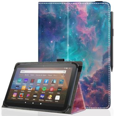 Imagem de Pudiceva Capa universal para tablet Android 10 de 10,1 polegadas, capa fina e dobrável para tablet com tela sensível ao toque de 22,9 a 10,7 cm com suporte para caneta Stylus, céu estrelado 06