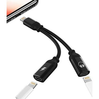 Imagem de Adaptador de fone de ouvido Lightning duplo para iPhone, carregador de áudio, divisor de dongle (2 em 1) com certificação MFI da Apple, adaptador para cabo auxiliar conversor para fone de ouvido 14 13