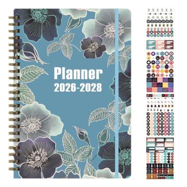 Imagem de Agenda mensal 2026-2028, calendário mensal e semanal para agenda de material escolar, trabalho de escritório, A5 (15 x 21 cm), funciona de janeiro de 2026 a dezembro de 2028 (azul)