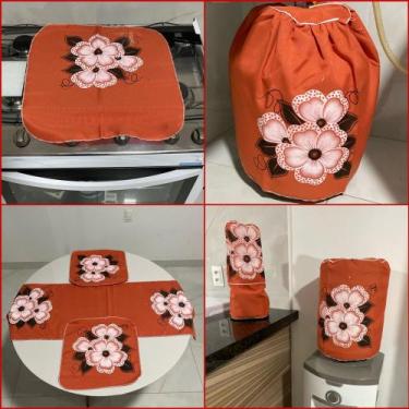 Imagem de Jogo De Cozinha Kit 7 Peças Conjunto Completo Panos De Cozinha Estampa