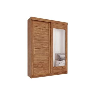 Imagem de Guarda Roupa 2 Portas de Correr (1 c/ Espelho) e 3 Gavetas Liz Cinamomo - Panan