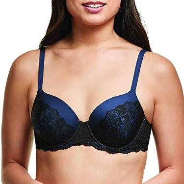 Imagem de Maidenform Sutiã feminino One Fab Fit cobertura total com aro, Azul marinho/preto, 38B