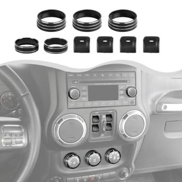 Imagem de HTHE Painel de controle de ar condicionado preto para console central/painel painel painel de controle de janela compatível com acessórios interiores Jeep Wrangler JK JKU
