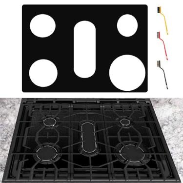 Imagem de bezoku Capa de fogão para fogão a gás Frigidaire Gallery modelo GCFG3060BF, espessura atualizada de 0,5 mm reutilizável queimador de fogão protetor contra respingos para fogão a gás Frigidaire forro