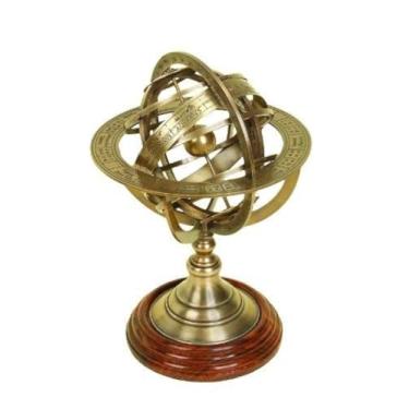 Imagem de MALLA INC. bússola vintage estrolaba esfera globo de latão de 15,24 cm - decoração náutica
