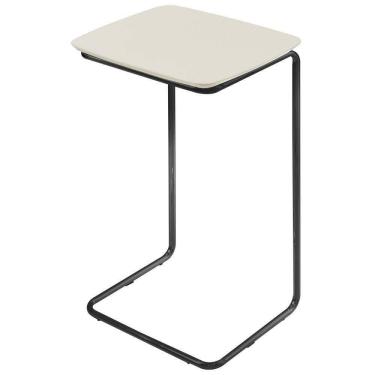 Imagem de Mesa De Apoio Slim Off White Em Metal Preto