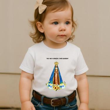 Imagem de Camiseta Infantil Country Estampa Dai Nos A Benção Nossa Senhora Apare