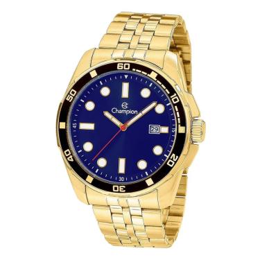Imagem de Relógio CHAMPION masculino analógico dourado azul CA31640A