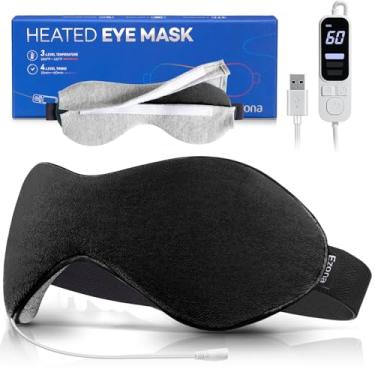 Imagem de Ezona Máscara para olhos aquecida, máscara de compressão de olhos quente para olhos secos, almofada térmica USB elétrica para olhos com temperatura