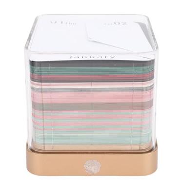 Imagem de Fockety Time Piece Calenda 2026, blocos de notas 3D destacáveis 3,9 x 3,9 x 3,5 pol., calendário de mesa, bloco de notas com arte em papel recortado