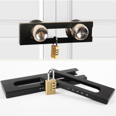 Imagem de Dispositivo de fechadura de porta dupla, dispositivo de fechadura de porta francesa, trava de segurança de porta dupla, compatível com portas de maçaneta dupla/portas de maçaneta, feito de aço