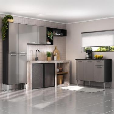 Imagem de Armário de Cozinha Compacta Modulada Versatile Multimóveis MP2302 c/ Balcão e Paneleiro