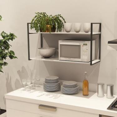 Imagem de Prateleira Industrial Parede ou Suspensa Aço e Madeira 50x40x80cm - Do