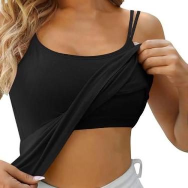 Imagem de Top Feminino Acolchoado Com Alças Finas, Modal, Com Sutiã Embutido Aju