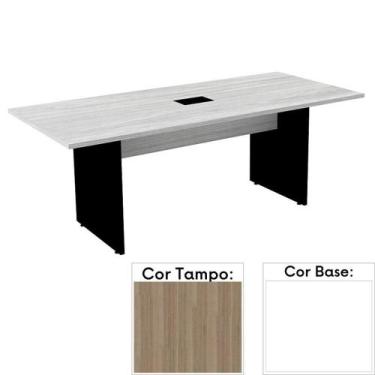 Imagem de Mesa de Reunião com Caixa de Tomada 200 x 90 cm Pé Painel PE25 em MDP 