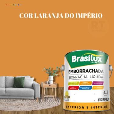 Imagem de Tinta Borracha Líquida Cor Laranja Para Parede 3,2l Acrílica Lavável A