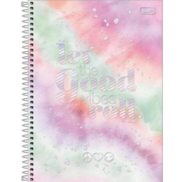 Imagem de Caderno Escolar Universitário Espiral 80 Folhas Good Vibes - Tilibra