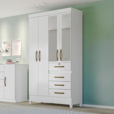 Imagem de Guarda Roupa Solteiro com Espelho 110x204cm Sobral Moval - Moval Móvei