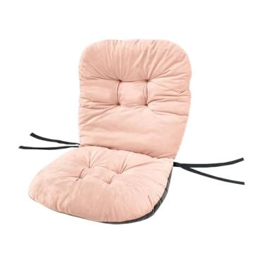 Imagem de WeiLaiKeQi Almofada para cadeira com suporte e apoio lombar, lavável, ideal para móveis de pátio, Rosa