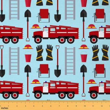 Imagem de Carro de bombeiros vermelho de tecido Castle Fairy Cute para crianças 