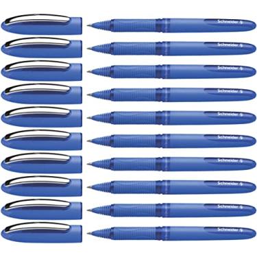 Imagem de Schneider Uma caneta esferográfica híbrida C, ponta cônica híbrida de 0,5 mm, barril azul claro, tinta azul, caixa com 10 canetas (183203)