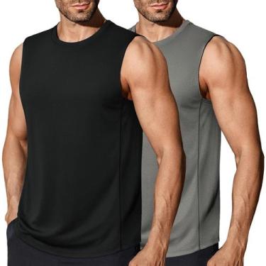 Imagem de Camiseta regata COOFANDY Workout Dry Fit Gym Musculação Masculina