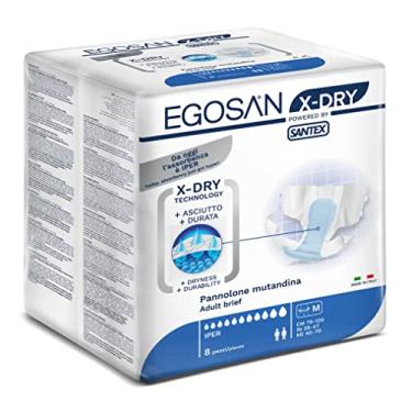 Imagem de Egosan Cuecas para fraldas para incontinência adulta com 8 horas de proteção tecnologia X-Dry para absorção superior com abas ajustáveis, unissex (média (8 unidades))