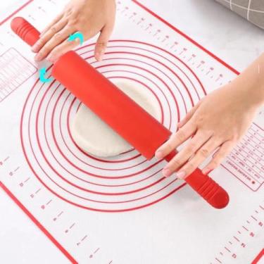 Imagem de Rolo de Massa Silicone Antiaderente 30,7x4,5 cm para Pizza Pães Padaria