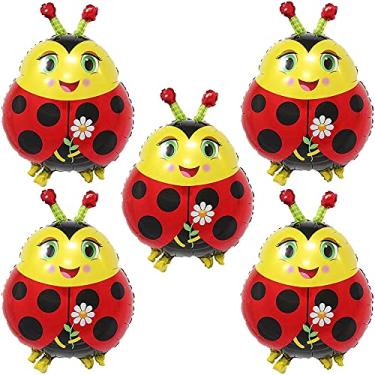 Imagem de HORUIUS Ladybug Balloon Animal Insect Ladybug Foil Mylar Balloons for Baby Shower Ladybug Themed Party Birthday Decoration Supplies 5PCS