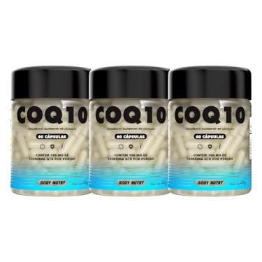 Imagem de Kit 3x Coenzima Q10 Ubiquinona Original Pote 60 Cápsulas 100% Puro Energia Antioxidante Suplemento Energético Zero Glúten Rende