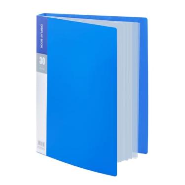 Imagem de M&G Fichário de 30 bolsos com mangas de plástico (azul, pasta de portfólio 23 x 30 cm com protetores de folha transparentes, exibição de 60 páginas, livro de apresentação para obras de arte, fichário