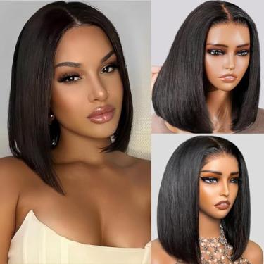 Imagem de Gureimi Peruca Bob de 30,5 cm de cabelo humano Bob Lace Front Wigs cabelo humano 33 x 10 curto reto HD lace frontal Bob perucas para mulheres negras pré-arrancadas densidade 180%