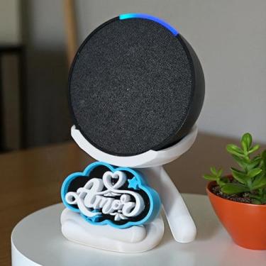 Imagem de Suporte Alexa Echo POP Escultura Robert Plaquinha Amor e outros. Decoração criativa, música, som, stand de mesa Amazon