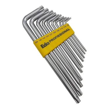 Imagem de 2X Kit 10 Peças Chave L Torx Torque Estrela Com Furo No Meio