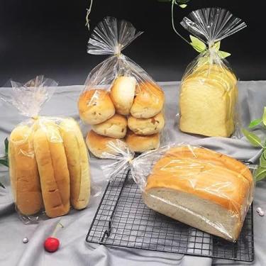 Imagem de UPANDUP Sacos transparentes de celofane, sacos de petiscos com laços torcidos de cores mistas, para embrulho de presente, embalagem de lanche, decorações de armazenamento, quantidade 100 (transparente