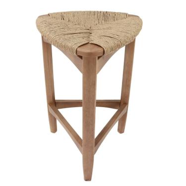 Imagem de Banqueta Alta Cairo Nacional Móveis 65cm(Alt) Madeira Eucalipto Pinhão Assento Cordas Fibra Celulose