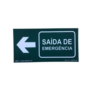 Imagem de Placa Pvc Fotoluminescente Saída Emergência À Esquerda