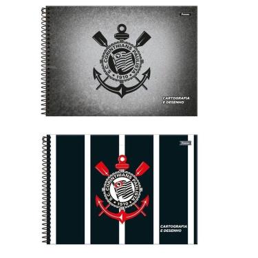 Imagem de Kit 2 Caderno Cartografico Corinthians 80 Fls Foroni