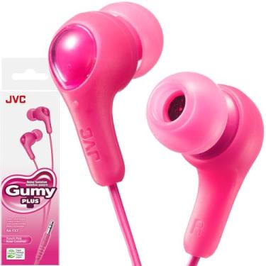 Imagem de JVC Fones de ouvido gomosos com embalagem de papel, som potente, ajuste confortável e seguro, fones de ouvido de silicone P/M/G - HAFX7PN (rosa)
