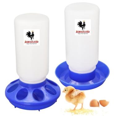 Imagem de Achicklead Conjunto de alimentador e bebedouro para pintinhos – Alimentador automático de galinha de 1 kg e bebedouro de 1L para pintinhos, patos e codornas – Kit inicial de chocadeira e suprimentos e