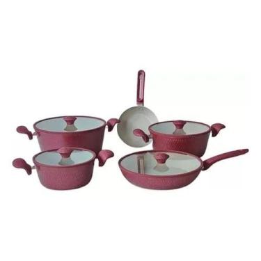 Imagem de Jogo De Panelas Com 21 Peças Antiaderente Alumínio - Quartzo Stone